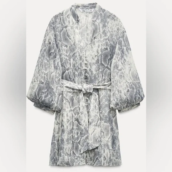 Nwt-Zara- METALLIC THREAD ANIMAL PRINT DRESS-Small - Picture 2 of 6